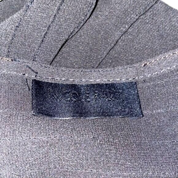 Nicole Fargo Black Label Vtg Black Dress With Textured Stripes  Sheer - Picture 7 of 7